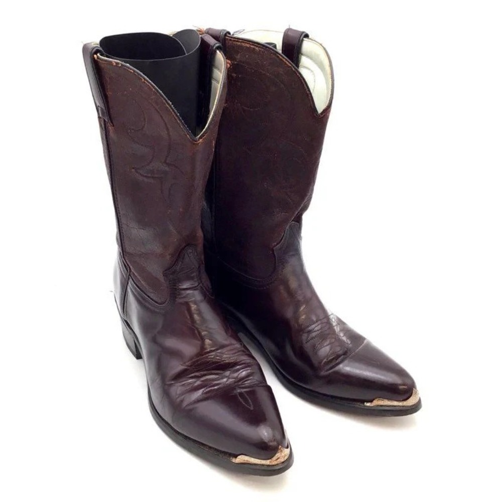 VTG 90s Durango DB655 Men 12EE Brown Leather Western Rodeo Cowboy Boot Metal Toe